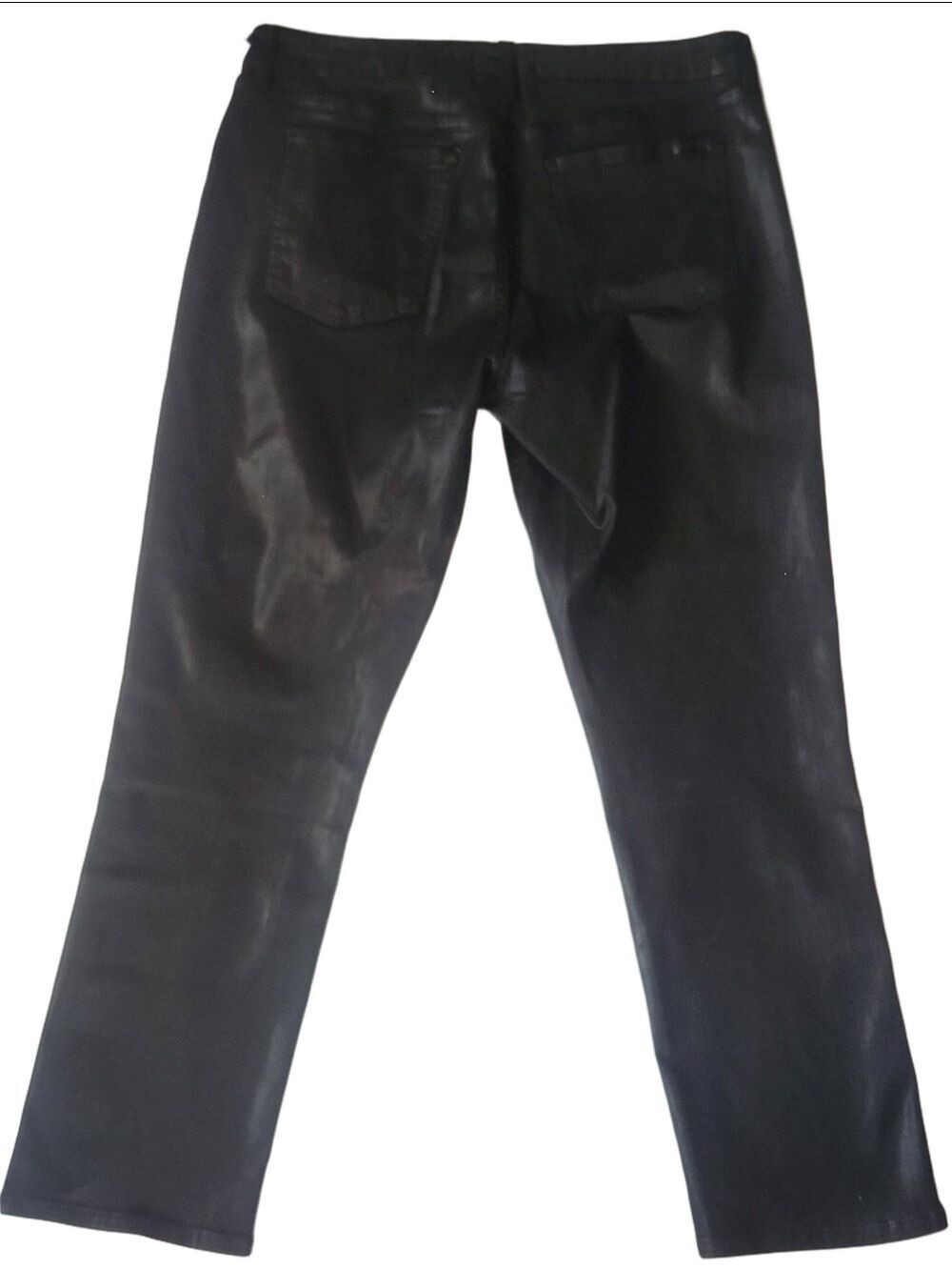 Jen7 by 7 For All Mankind Coated Ankle Straight Leg Jeans in Black - Size 14 - Picture 10 of 13
